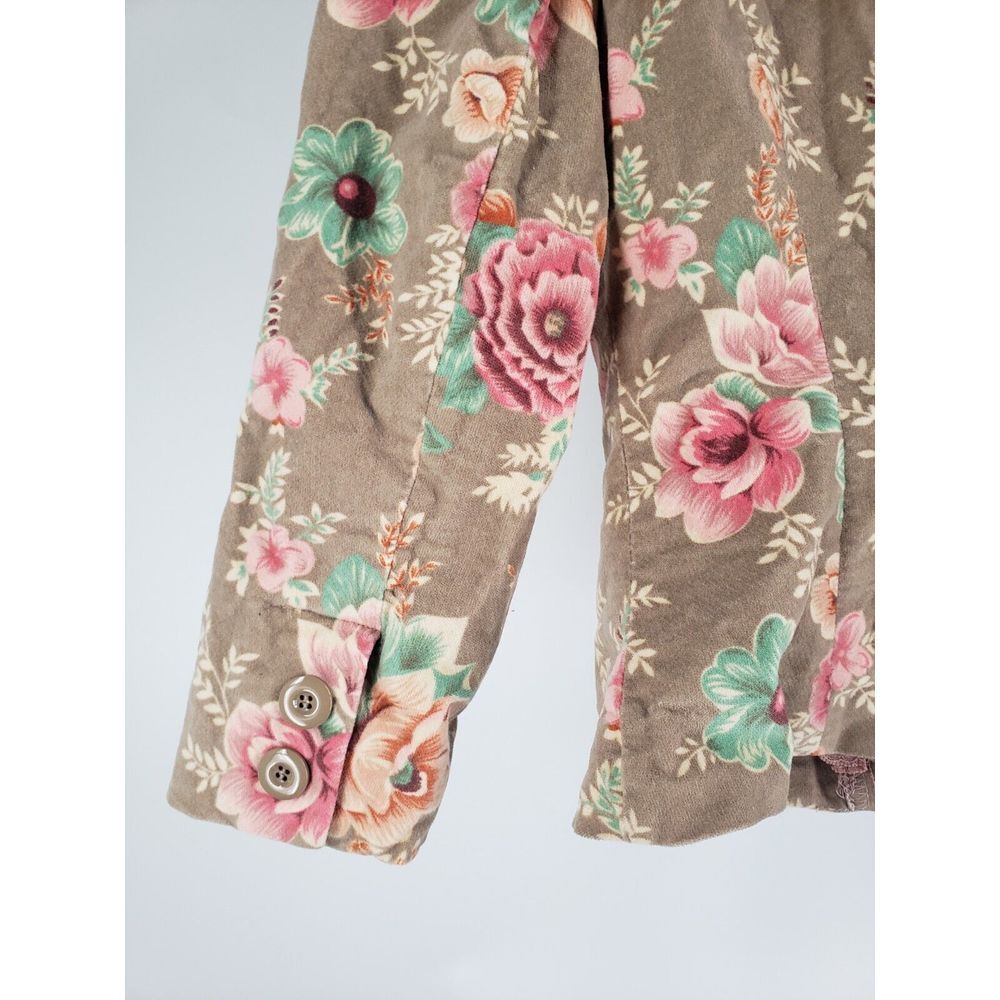 Intuitions Womens European Jacket Size‎ 4 Floral Bow Pockets Collared Lined Pink - Picture 3 of 12